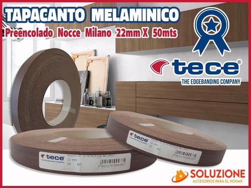 Filo Melaminico Preencolado Nocce Milano 22mm X 50mts Tece 1