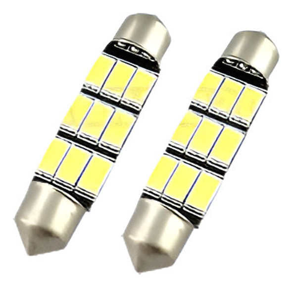 2pcs Puro Blanco 42mm 9smd 5730 Brillante Estupendo Led Bomb 1