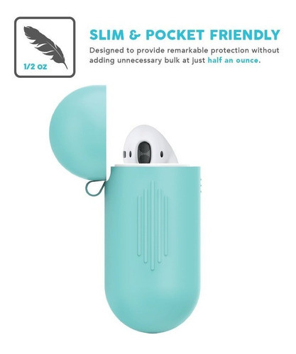 Funda De Silicona Protectora Para AirPods 1 Y 2, Turquesa 1