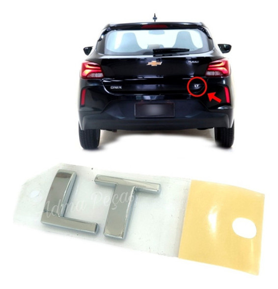 Emblema Cromado Lt Tampa Porta Malas Chevrolet Onix 0