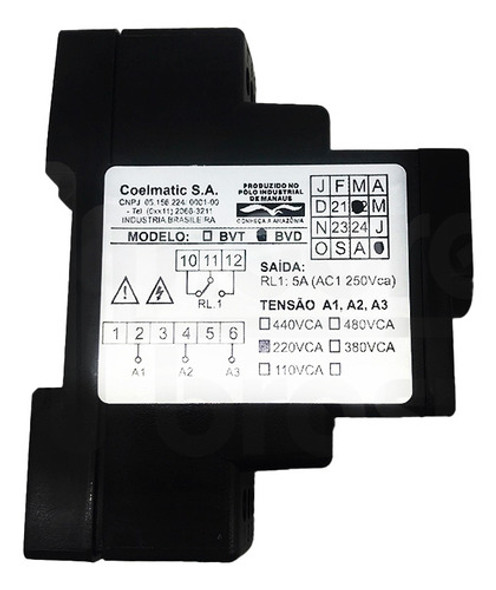 Rele Monitor Tensão Trifásico Bvd Mínimo E Máximo 220v 1