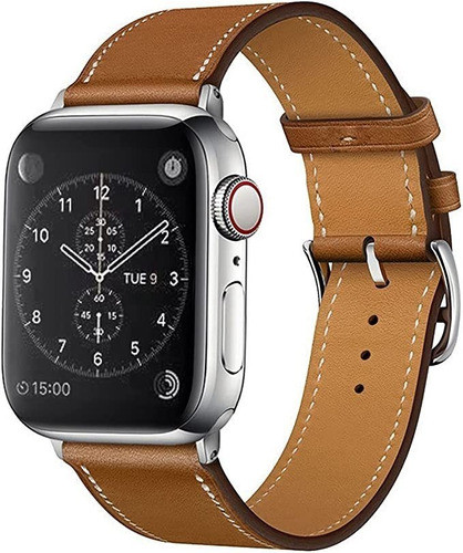 Malla Cuero Marron Apple Watch Series 7/6/5/4/3/2/1/se 0