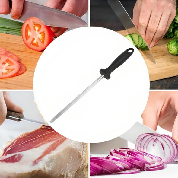 Set X4 Chaira Afilador Cuchillo Acero Rayada 33cm 1