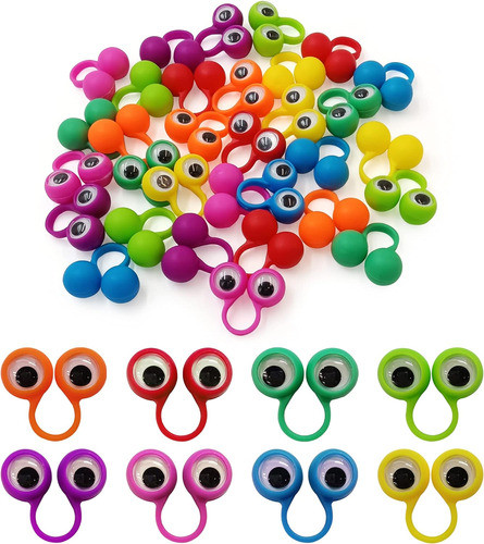 Muñecos De Dedo Con Ojos Divertidos, 8 Colores, Paquete De 3 0