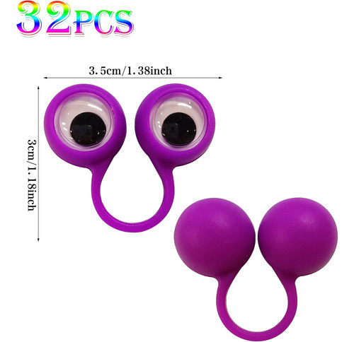 Muñecos De Dedo Con Ojos Divertidos, 8 Colores, Paquete De 3 1