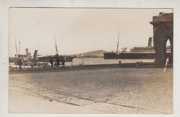 Antigua Postal Fotografia Vista Puerto Y Cerro De Montevideo 0
