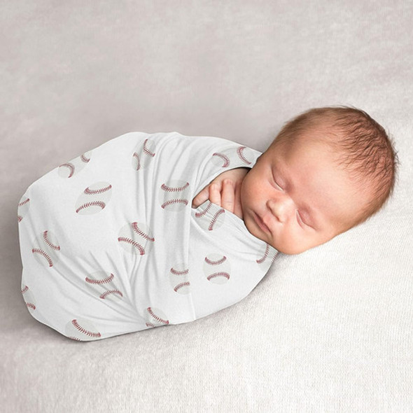 Sweet Jojo Designs Baseball Baby Boy Swaddle Blanket Jersey 0