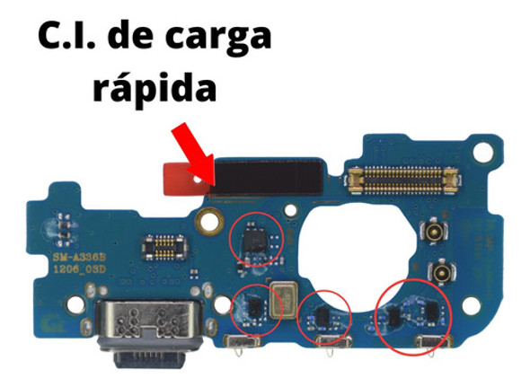 Placa Carga Conector Compatível Galaxy A33 5g (a336) Turbo 1