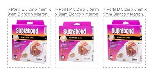 Burlete De Goma Perfil  P  Marron De 5,5mmx9mmx 5,2 Metros 1