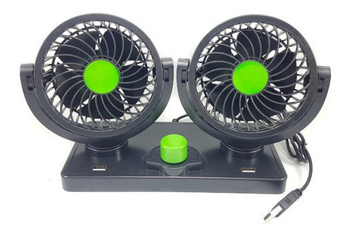 Ventilador Auto Plastico 4 Pulgadas Doble Para Puerto Usb 5v 0