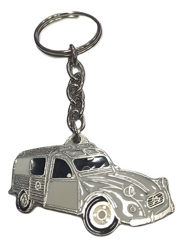 Llavero Citroneta 3cv Blanco Metal Doble Esmalte 0