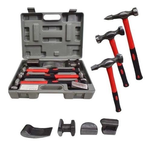 Kit Reparo Automotivo Chapeador 7 Peças Martelo E Tasso 1