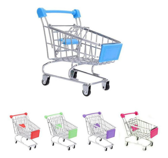 Enfeite Mini Carrinho De Supermercado Aramado 14x14x9cm 0