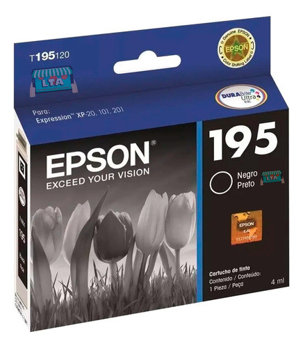 Cartucho Tinta Negra Original Para Impresora Epson 195 0