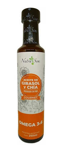 Aceite De Girasol Y Chía 250cc Nutrasem Prensado En Frio Dw 0