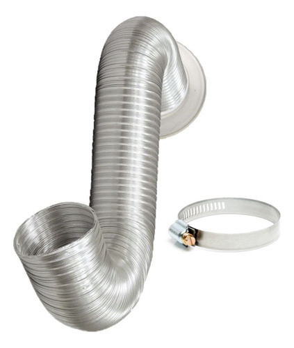 Tubo Semi Rígido 125mm Com 1,5m Aro Arremate E Abraçadeira 0