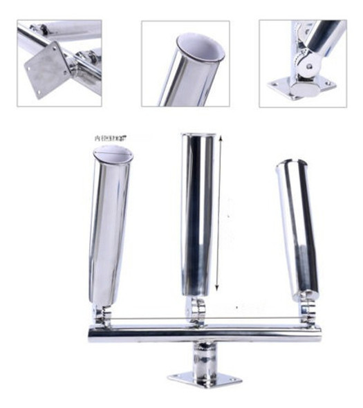 Plata Acero Inoxidable Altamente Pulido Soporte Trident Con 0