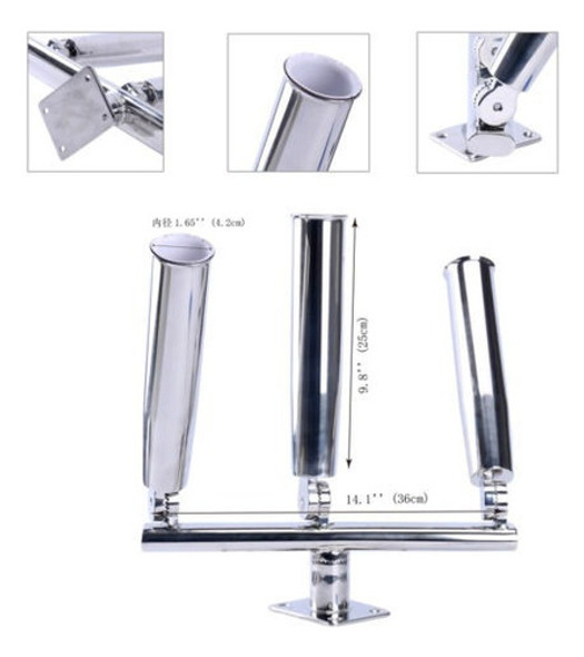 Plata Acero Inoxidable Altamente Pulido Soporte Trident Con 1