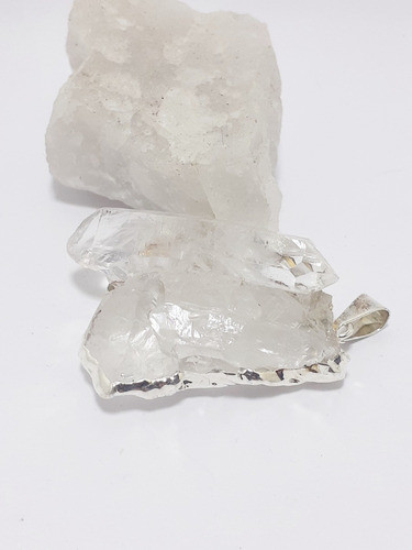 Drusa  Cuarzo Cristal Dije + Cadena  - Mahalpiedras 1