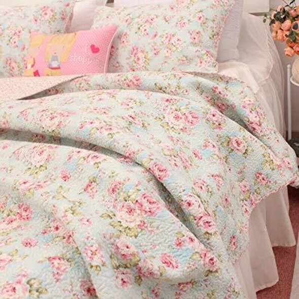 Kolachic 3 Piezas Shabby Chic Casa De Campo Floral Colcha Ed 0