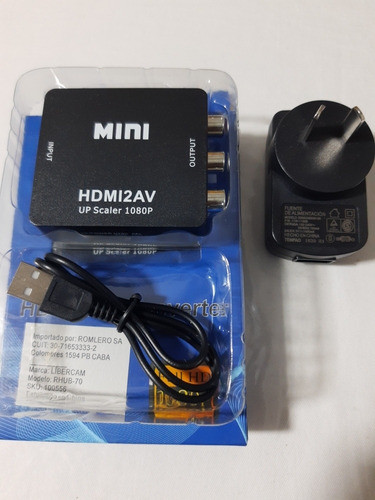 Adaptador De Hdmi A Rca Con Fuente De 5vcc 1