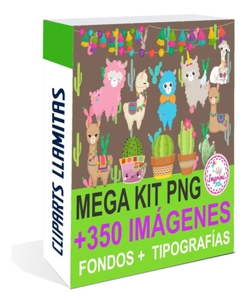 Llamas Mega Kit Clipart Imprimible Fondos Tipografia Png 0