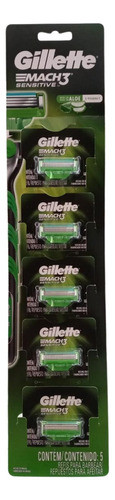 Gillette Repuesto Cartucho Para Afeitar Mach3 X 5 Unidades 0
