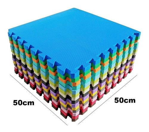 8 Unidades Tatame Eva 50x50cm Com 1cm De Espessura 10mm 1