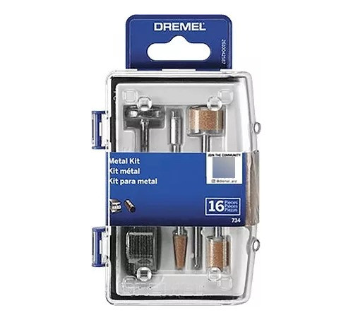 Kit Minitorno Dremel Set 16 Pzs Metal Grabado Esmeril Talla 0
