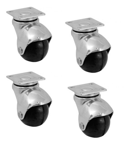 Juego X 4 Ruedas Esféricas Giratorias 50 Mm 25 Kg P/ Muebles 0