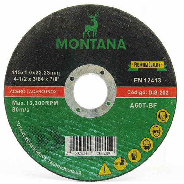 Disco Corte 7\'\' Metal Montana 180x1.6 Mm  25 Unidades 0