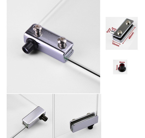 Kit Bisagras Pivot Puerta Vidrio + Retén Doble + Manijas 1