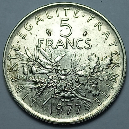 Francia - 5 Francos 1977 Escasa - Km 926a.1 (ref 046) 1