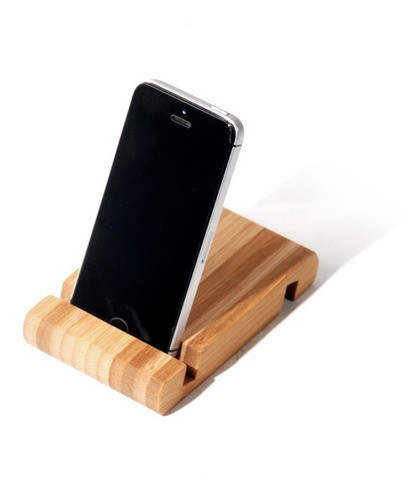 Soporte Celular 13x8x1.8cm Madera Bamboo 0