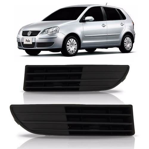 Par Grade Moldura Tela Parachoque Polo 2007 A 2010 Sem Milha 0