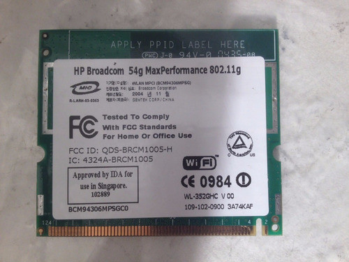 Tarjeta De Red Wifi Para Notebook Intel Bcm94306mpsg 1