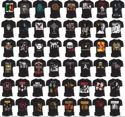 Kit 240 Vectores Rock Sublimación Camiseta Vinilo Corte 1