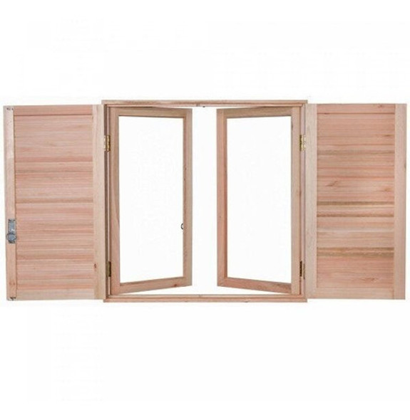 Janela De Madeira Veneziana 120x140cm Com Caixilho 8,5cm Wt 1