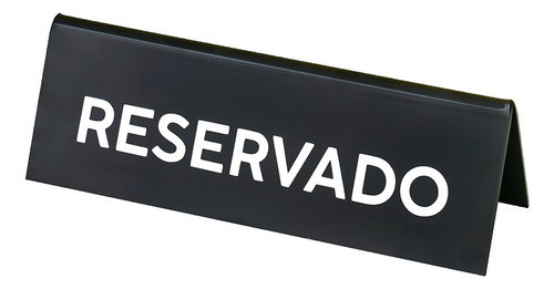 Prisma De Mesa Placa Reservado Acrílico Preto - 10 Peças 0