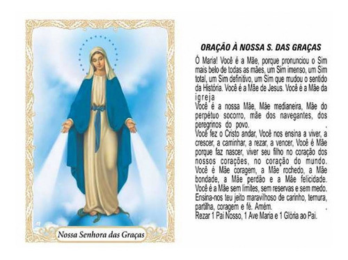 100 Folhetos Com Oração De Nossa Senhora Das Graças Pequeno 0