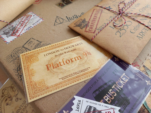 Carta Hogwarts +boleto 9 3/4 Harry Potter Sello Cyber Monday 1