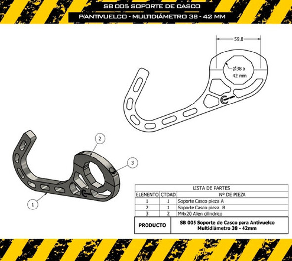 Porta Casco Para Jaula Anti Vuelco Competición 1