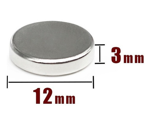 Iman Neodímio Disco Super Forte Trava Tudo N35 12x3 100 Pcs 1
