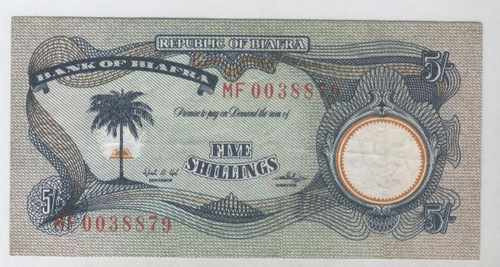Billete De Biafra De 5 Shillings Año 1968/9 Muy Bueno!!! 0