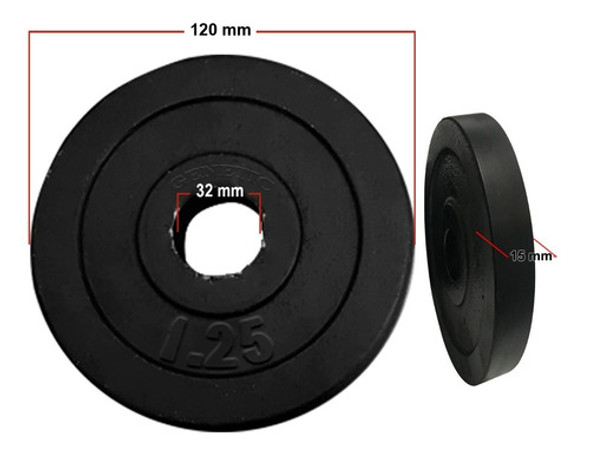 Disco De Fundición Macizo X 1.25 Kg Casa O Gimnasio Genetic 1 Disco De Fundición Macizo X 1.25 Kg Casa O Gimnasio Genetic 1
