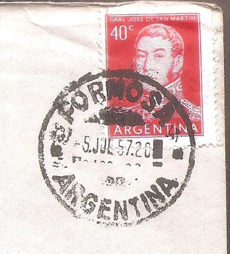 Argentina 1957 Sobre Circulado  Numero 126d 1