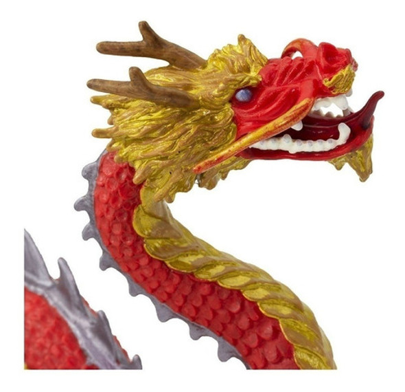 Safari Dragon Rojo Chino Suerte Cuernos Mitología Animal ® 1