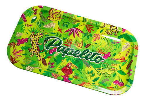 Bandeja De Metal Papelito Fauna E Flora Verde Média 1