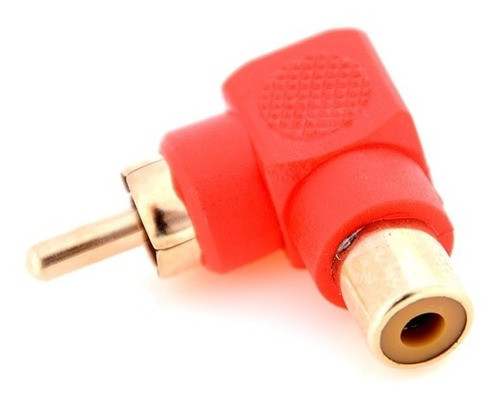 Adaptador Codo Ficha Rca A 90º Hembra Macho Rojo 1