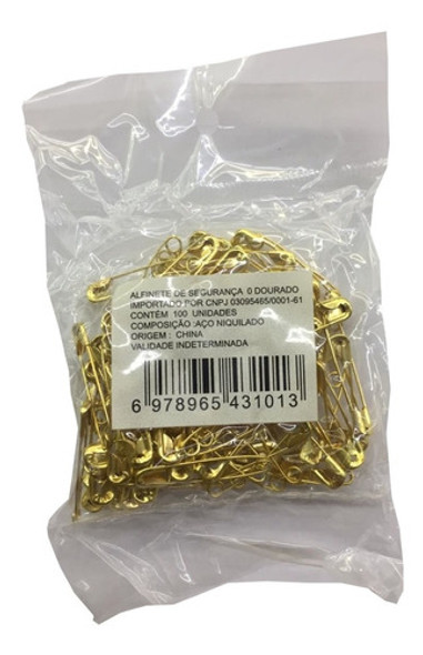 Alfinete De Segurança Dourado Nº 0 - 100 Unidades 1